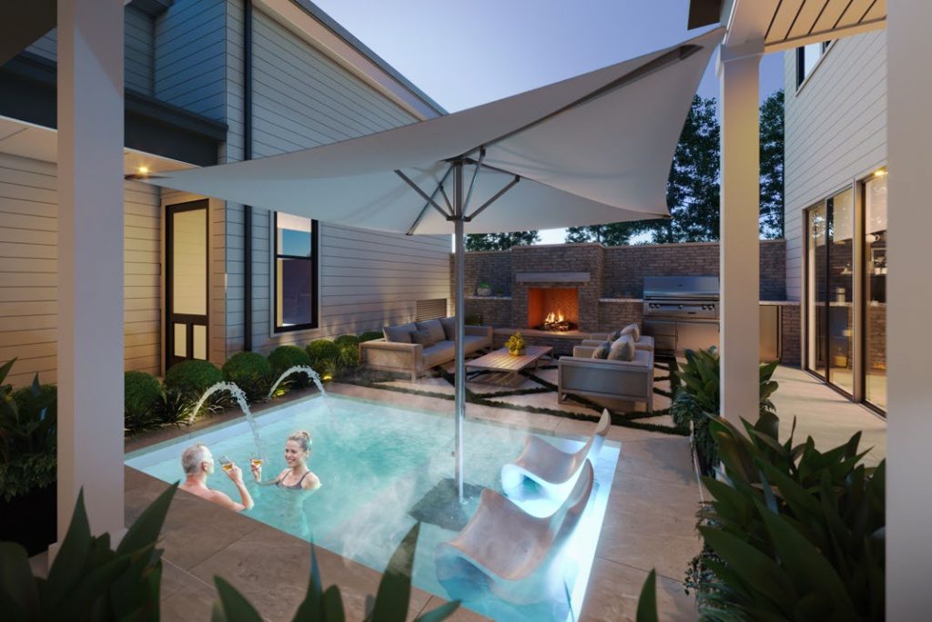 Small illuminated Pool